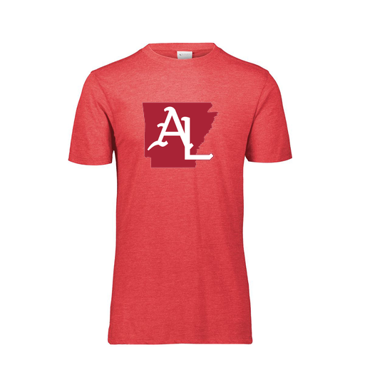 [FTSCUBRD-YS-LOGO3] Decker Youth Tri-Blend T-Shirt - Short Sleeve (Youth S, Red, Logo 3)