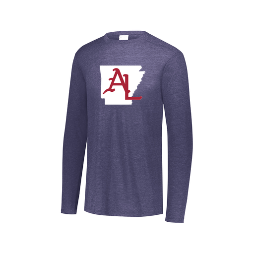 [FTLCUBNV-AXS-LOGO2] Decker Men's Tri-Blend T-Shirt - Long Sleeve (Adult XS, Navy, Logo 2)
