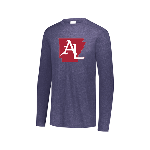 [FTLCUBNV-AXS-LOGO3] Decker Men's Tri-Blend T-Shirt - Long Sleeve (Adult XS, Navy, Logo 3)