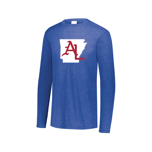 [FTLCUBRY-AXS-LOGO2] Decker Men's Tri-Blend T-Shirt - Long Sleeve (Adult XS, Royal, Logo 2)