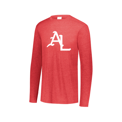 [FTLCUBRD-AXS-LOGO1] Decker Men's Tri-Blend T-Shirt - Long Sleeve (Adult XS, Red, Logo 1)