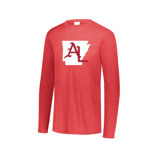 [FTLCUBRD-AXS-LOGO2] Decker Men's Tri-Blend T-Shirt - Long Sleeve (Adult XS, Red, Logo 2)