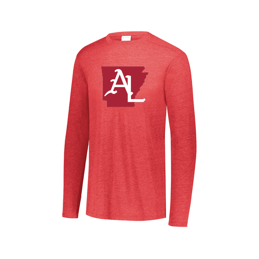 [FTLCUBRD-AXS-LOGO3] Decker Men's Tri-Blend T-Shirt - Long Sleeve (Adult XS, Red, Logo 3)