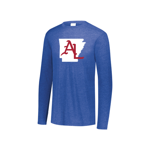 [FTLCUBRY-YS-LOGO2] Decker Youth Tri-Blend T-Shirt - Long Sleeve (Youth S, Royal, Logo 2)