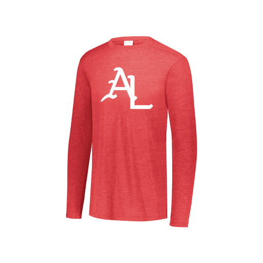 [FTLCUBRD-YS-LOGO1] Decker Youth Tri-Blend T-Shirt - Long Sleeve (Youth S, Red, Logo 1)