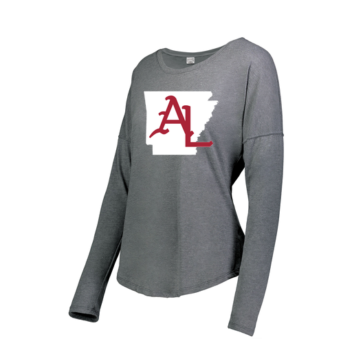 [FTLCUBGY-FAXS-LOGO2] Decker Women's Tri-Blend T-Shirt - Long Sleeve (Female Adult XS, Gray, Logo 2)