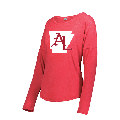 [FTLCUBRD-FAXS-LOGO2] Decker Women's Tri-Blend T-Shirt - Long Sleeve (Female Adult XS, Red, Logo 2)